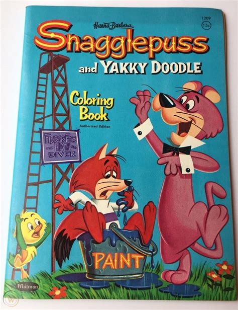 1962 Rare Snagglepuss And Yakky Doodle Unused Coloring Book Hanna Barbera