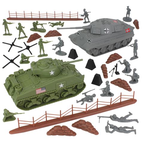 Bmc Ww2 D Day Tank Battle 36pc Plastic Army Men Playset Bmc Toys