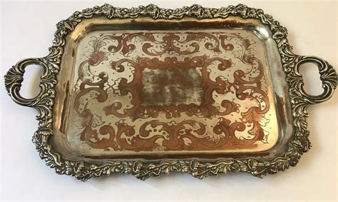 Antique Art Nouveau Barnett Henry Abraham Silver Plate On Copper Salver