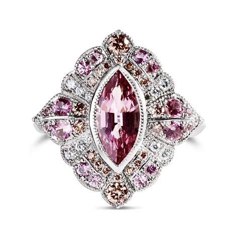 Pink Spinel With Champagne And White Diamonds Nicole Winkler Jewellery