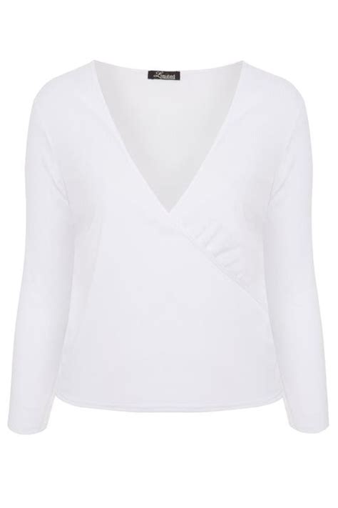 Limited Collection White Ribbed Wrap Top Yours Clothing