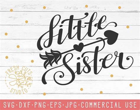 Little Sister SVG Instant Download Design Hand Lettered Cute | Etsy