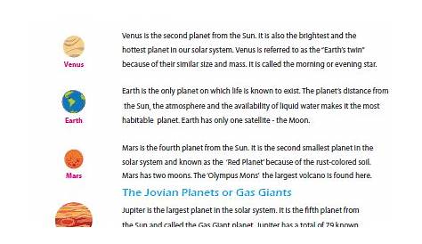 The Planets Facts Sheet | Solar system lessons, Solar system worksheets