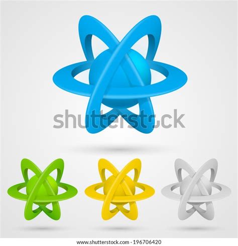 Atom Symbol Sign 3d Atom Sphere Stock Vector Royalty Free 196706420