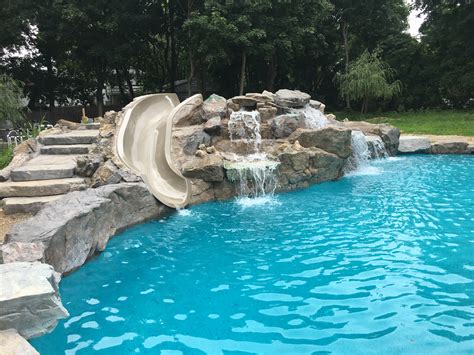 Waterfall And Grottos In Ny Swimming Pools Slides