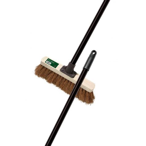 Soft Coco Broom 28cm 11 With Steel Handle Garden Tidy Polhill