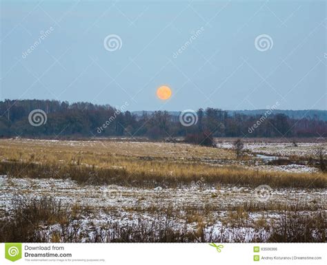 Moonrise Stock Photo Image Of Meadow Evening Cool 63506366