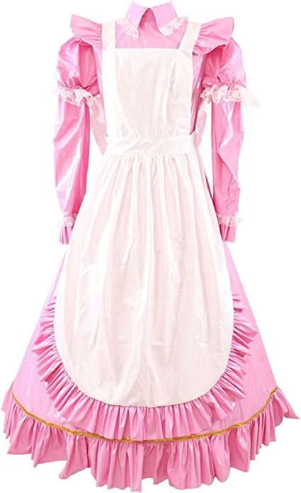 Gocebaby Lockable Pink Pvc Sissy Dress Two Ways Wear Long