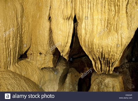 Stalactite And Stalagmite Limestone Rock Formations In Cave