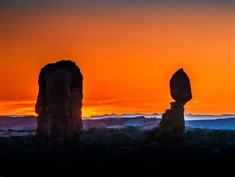Balanced Rock Sunset Arches National Park