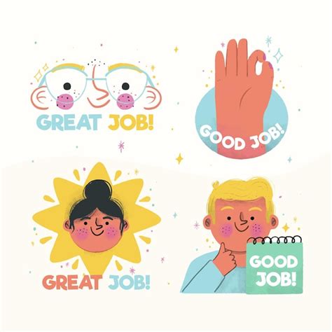 Premium Vector Pack Of Good Job Stickers