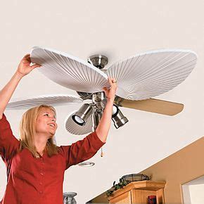 The blade includes 2 drill holes for easy mounting. Palm-Leaf Ceiling Fan Blades: Color options include Burl ...