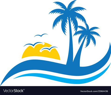 Palm Tree And Sunset Logo