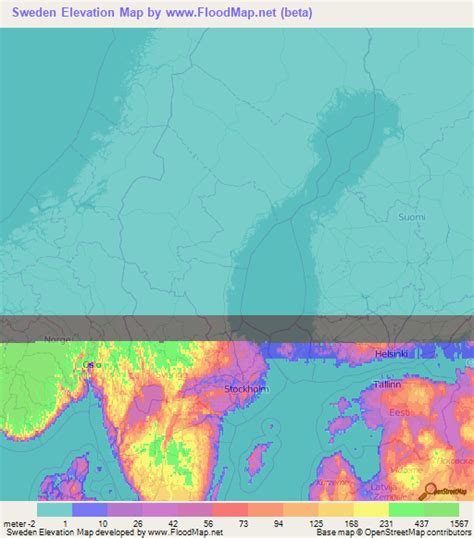 sweden elevation and elevation maps of cities topographic map contour