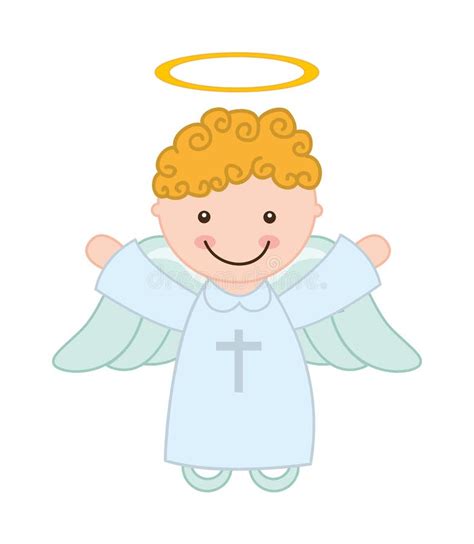 Cute Angel Manger Character Stock Vector Illustration Of Simple Cute