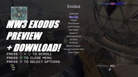 Redownload files for fixed sprx! MW3/1.14 Exodus SPRX Mod Menu + Download PS3/XBOX - YouTube