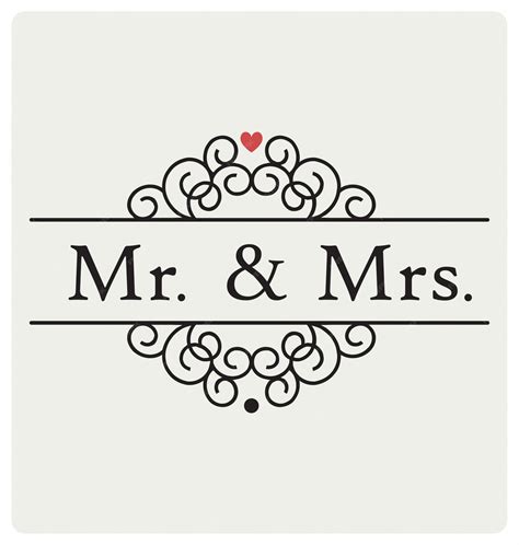 Free Vector Mr And Mrs Wedding Sign Typographic Design