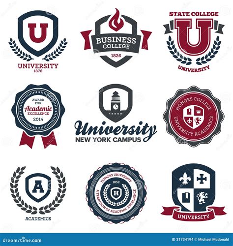 University And College Crests Stock Vector Illustration Of Border