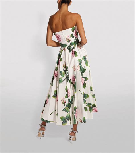 Dolce And Gabbana Long Tropical Rose Dress Harrods Uk