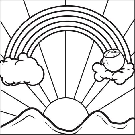 Free printable rainbow coloring pages. Free, Printable Rainbow With A Pot Of Gold Coloring Page ...