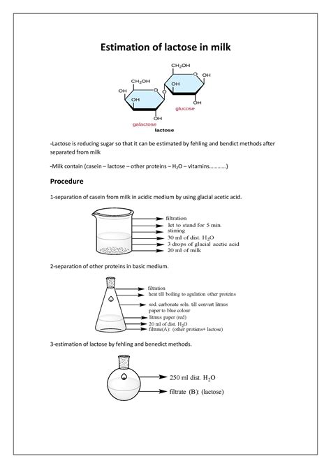 Estimation Of Lactose In Milk Estimation Of Lactose In Milk Lactose