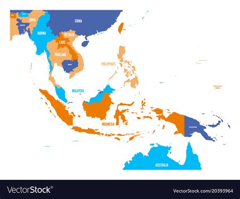 Map Of Southeast Asia Royalty Free Vector Image