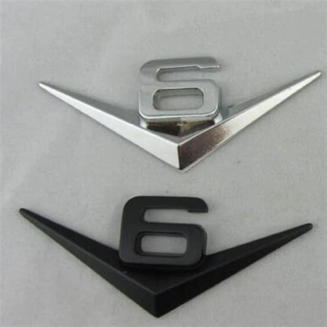 20pieceslot Wholesale 3d Metal V6 Emblems Badge Auto Displacement