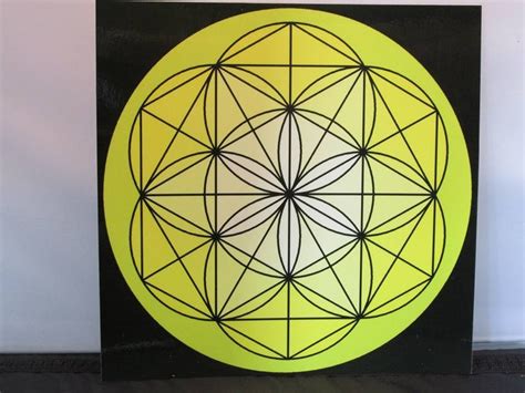 Solar Plexus Chakra Flower Of Life Laminated Chakra Grid Boards