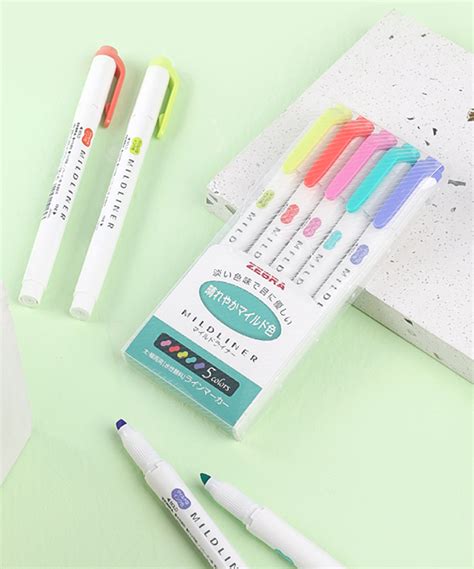 Zebra Mildliner Double Sided Highlighters Fine Color Set NEW Zebra Mildliner Erasable