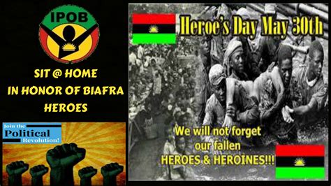 Despite say di leadership of di proscribed separatist group . IPOB Declares May 30 Sit-At-Home In Honor Of Biafra Heroes ...