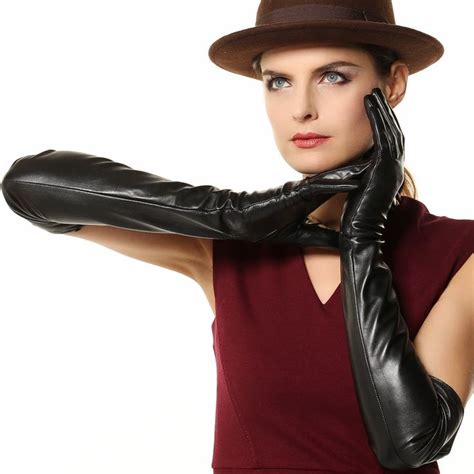 Warmen Super Long 22 Women Genuine Soft Nappa Leather Opera Gloves M Dark Brown Leather