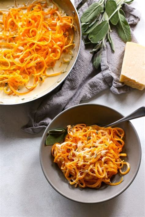 Butternut Squash Noodles With Sage Cream Sauce Sugar And Soul