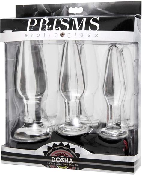 Prisms Erotic Glass 3 Pc Glass Anal Plug Kit Aphrodites Boutique Free Shipping Lingerie