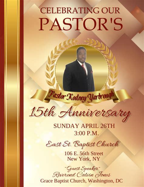 Free Pastor Anniversary Flyer Template