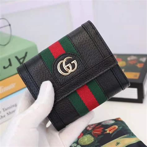 Gucci Gg Unisex Ophidia Gg French Flap Wallet In Black Leather Lulux