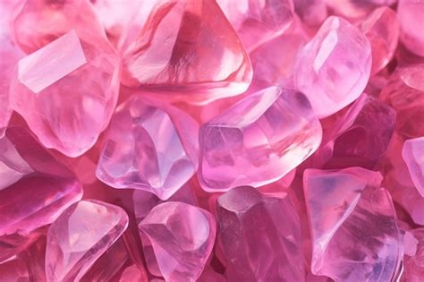 Premium Ai Image Pink Crystals In A Pink Background