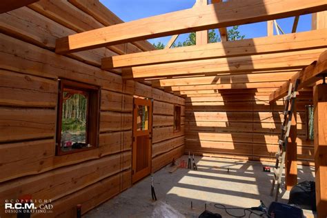 How to cut a big timber. Dovetail Timber Cabin - RCM Cad Design Drafting Ltd.