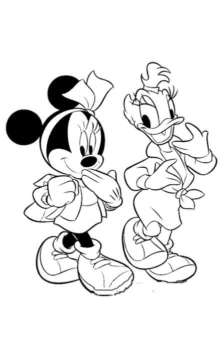 Colorear A Minnie Con Daisy Dibujos Para Colorear