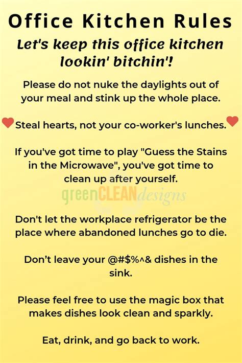 Office Kitchen Etiquette Funny Rules Office