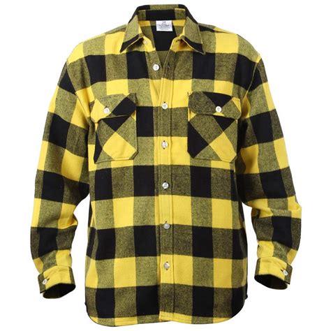Yellow Heavyweight Buffalo Plaid Flannel Shirt