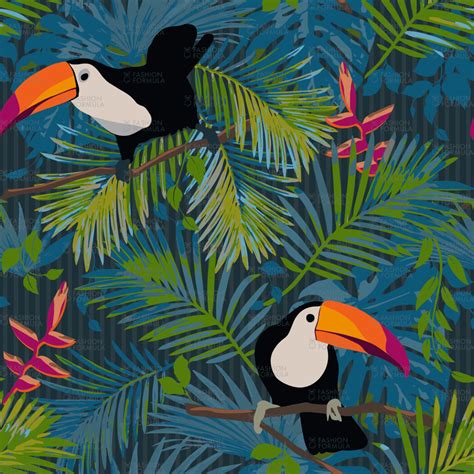 Colourful Rainforest Toucans Fabric By Mariafaithgarcia Etsy