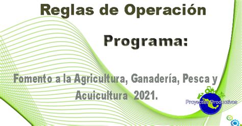 Reglas De Operación Del Programa De Fomento A La Agricultura Ganadería