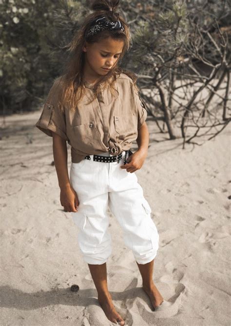 Riley Off White Cargo Pants With 78 Length For Girls Circle Of Trust