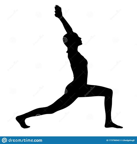 Black Silhouette Of Woman Doing Yoga Exercise Stock Photo Image Of