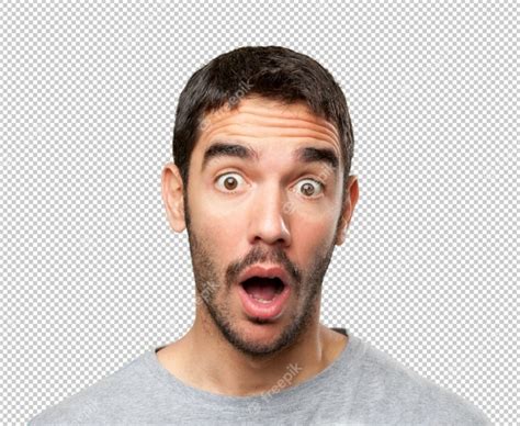 Close Up Of A Shocked Man Psd File Premium Download