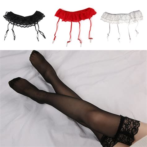 1set fashion women sexy lace soft top thigh highs stockings suspender garter belt summer lady