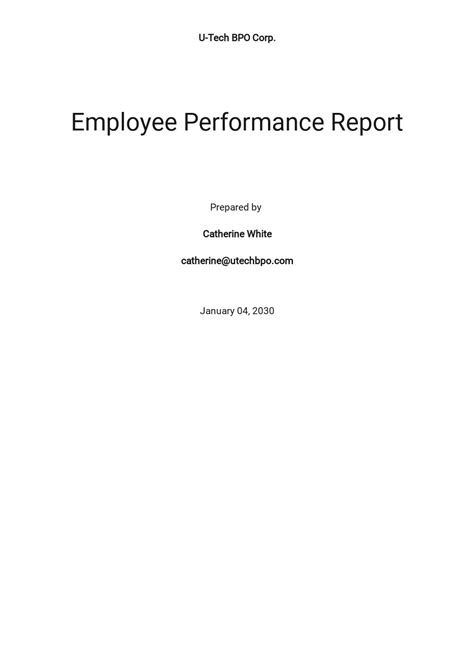Employee Performance Report Examples