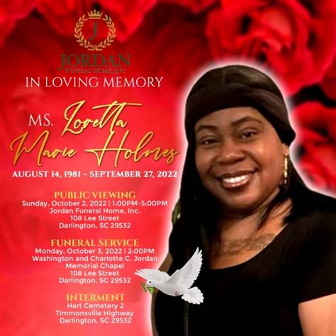Obituary For Loretta Marie Holmes Jordan Funeral Home Inc