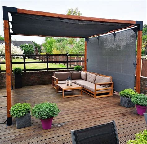 Pergola Kit With Shade Sail For 4x4 Wood Posts Outdoor Pergola Patio