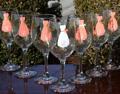 Bridesmaid Dress Wine Glasses